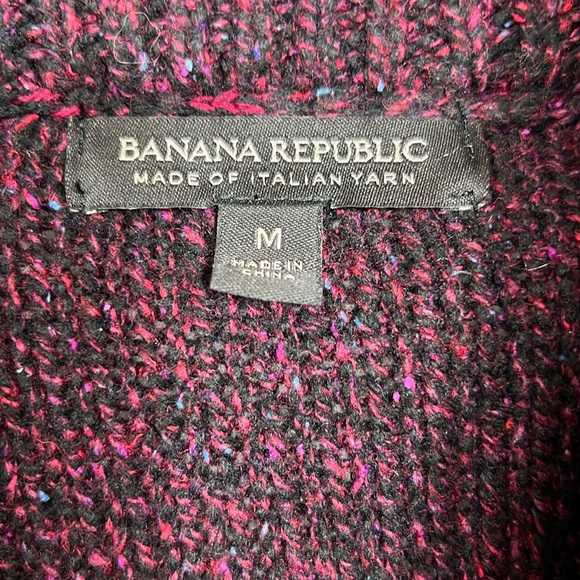 Banana Republic Cardigan Shawl Collar Wool Knit Medium Red Burgundy - Picture 9 of 9